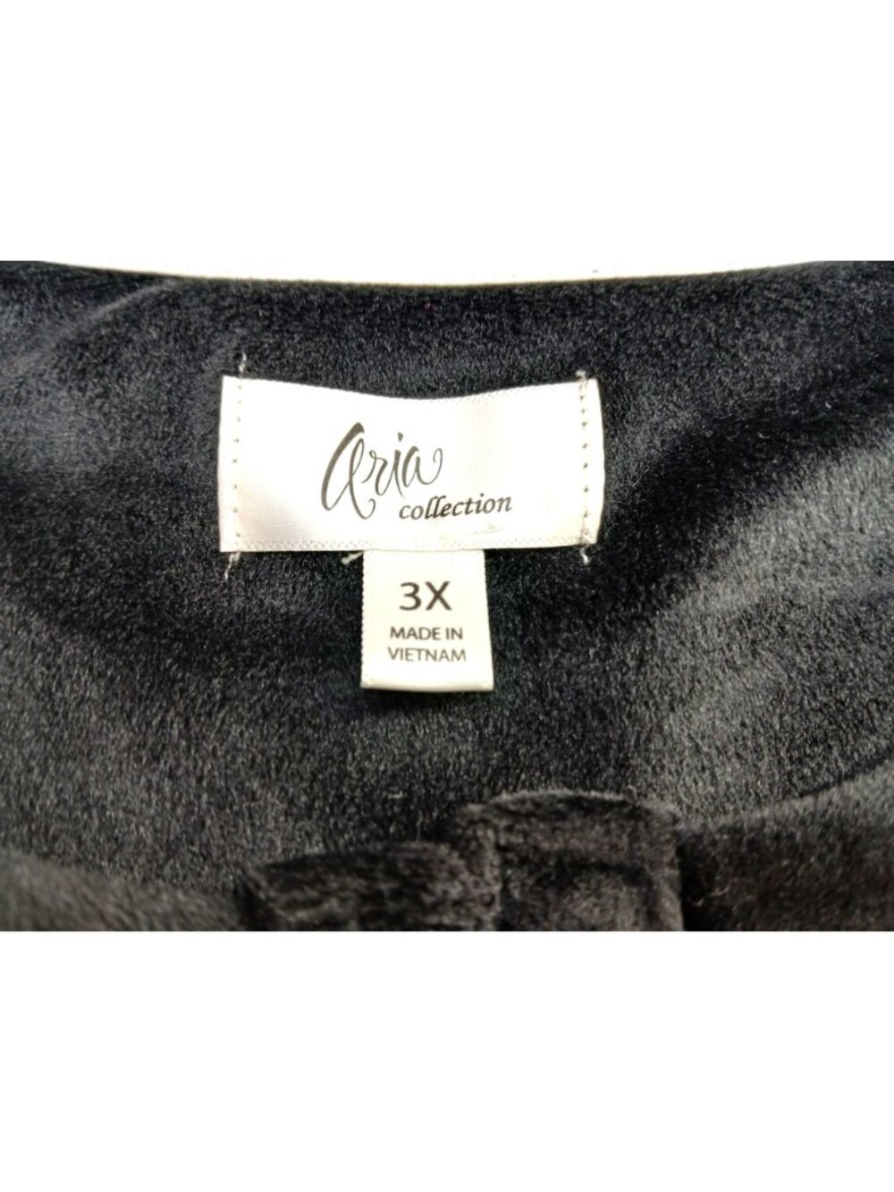 Aria Collection Womens 3X Black Velour Nightgown Button Front Knit Recycled Eco - Picture 6 of 13